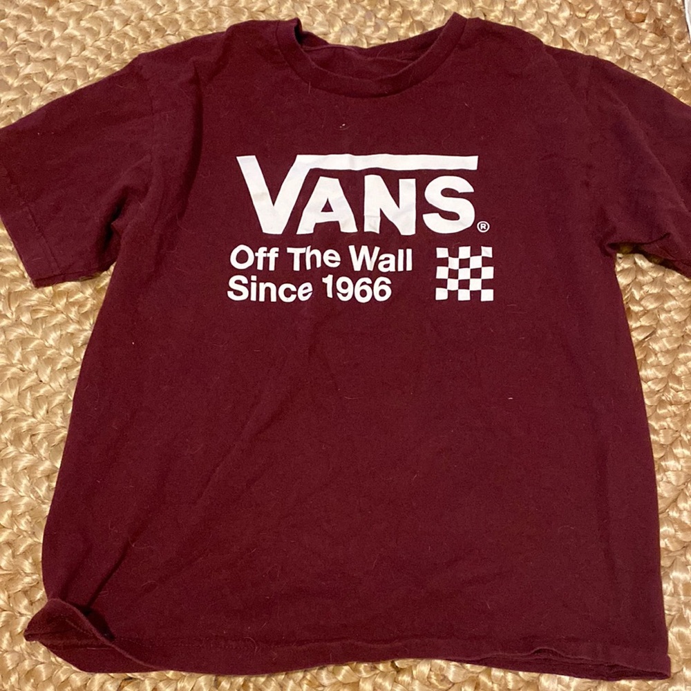 Maroon Vans Off The Wall Tee-